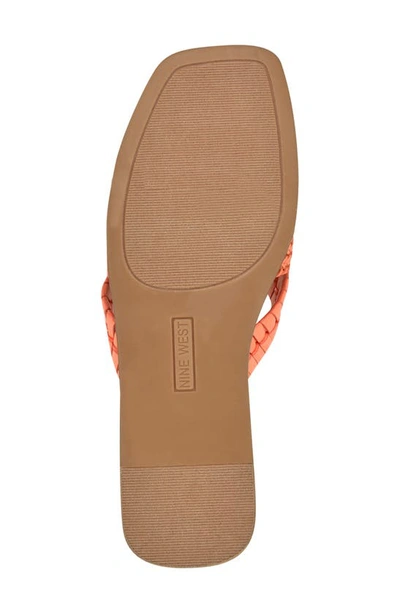 Shop Nine West Olson Knotted Slide Sandal In Orange