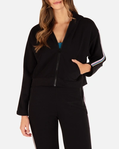 Shop Inmocean Women's Side Stripe Hoodie In Black