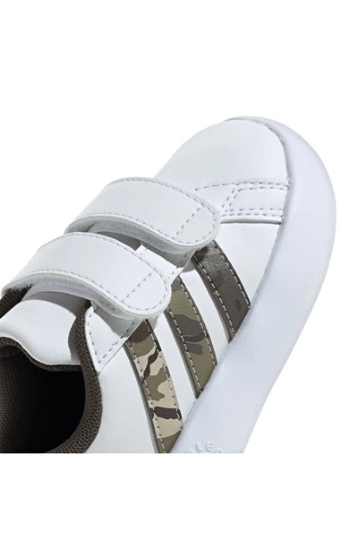 Shop Adidas Originals Kids' Grand Court 2.0 Sneaker In White/ Olive Strata/ Beige