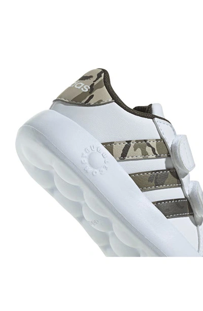 Shop Adidas Originals Kids' Grand Court 2.0 Sneaker In White/ Olive Strata/ Beige