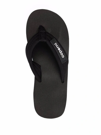 Shop Coperni Branded Wedge Sandals In Black