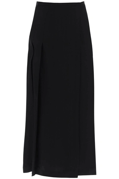 Shop Totême Toteme Maxi Wrap Skirt With Pockets In Black