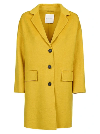 Shop Skill&genes Single-breasted Coat In Yellow