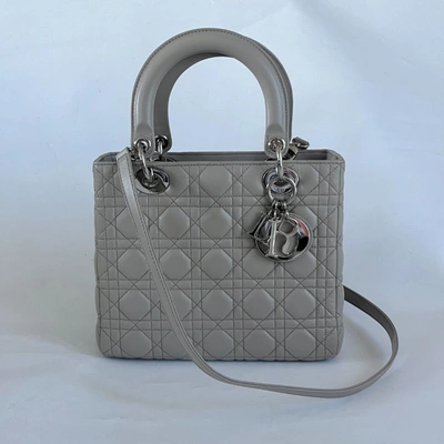 Pre-owned Dior Christian  Medium Grey Lady  Bag