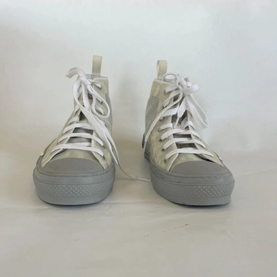 Pre-owned Dior Grey High Top B23 Lace Up Sneakers, 41