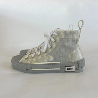Pre-owned Dior Grey High Top B23 Lace Up Sneakers, 41