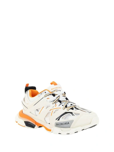 Shop Balenciaga Sneakers In Blanc/orange