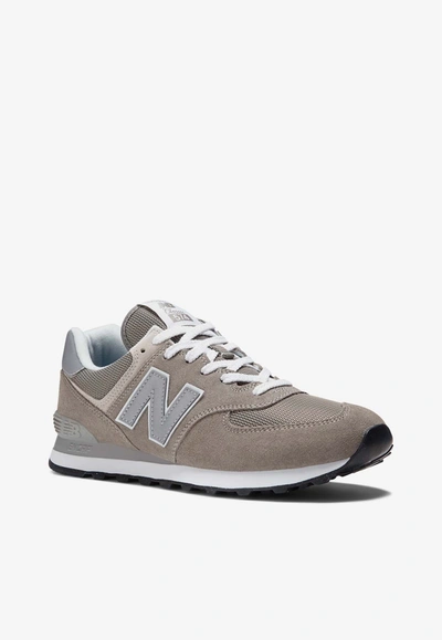 Shop New Balance 574 Core Low-top Sneakers In Gray With White