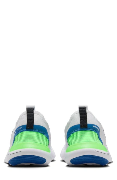 Shop Nike Free Run Flyknit Next Nature Running Shoe In White/ Black/ Platinum/ Blue