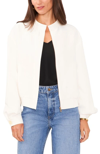Shop Vince Camuto Water Resistant Oversize Bomber Jacket In New Ivory