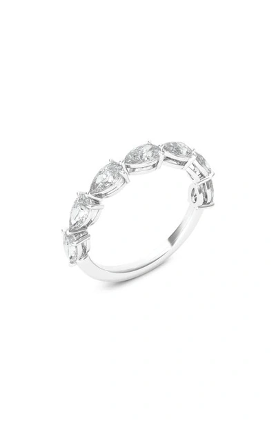 Shop Hautecarat Pear Cut Lab Created Diamond Half Eternity Ring In 18k White Gold