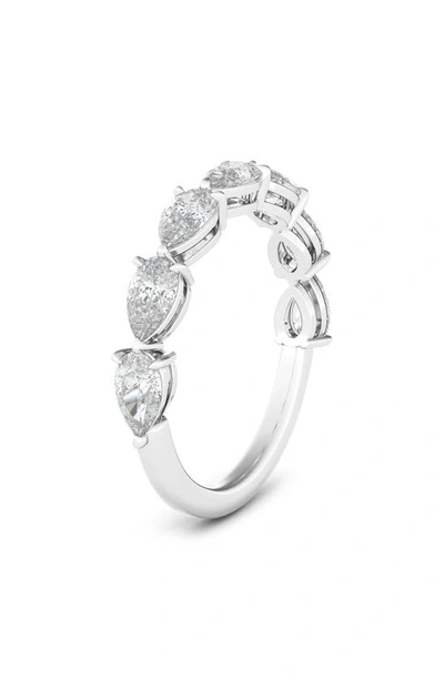 Shop Hautecarat Pear Cut Lab Created Diamond Half Eternity Ring In 18k White Gold