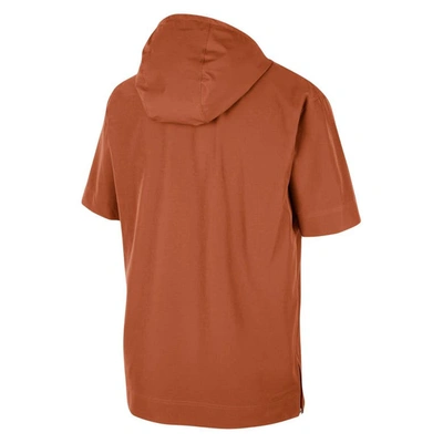 Shop Nike Texas Orange Texas Longhorns Coaches Half-zip Short Sleeve Jacket In Burnt Orange