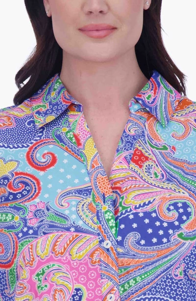 Shop Foxcroft Mary Paisley Button-up Shirt In Multi Paisley