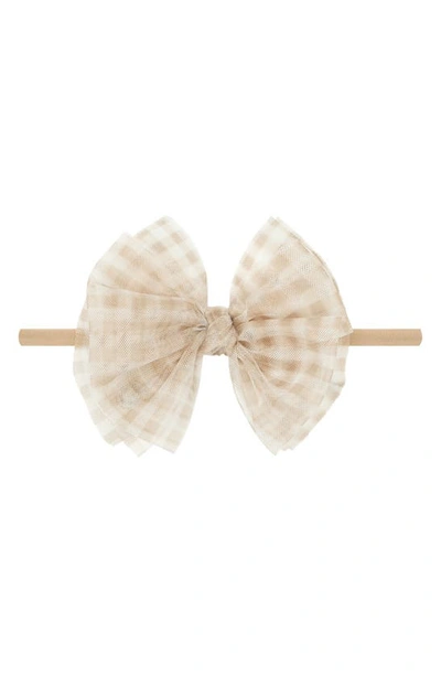 Shop Baby Bling Tulle Fab Bow Headband In Blush Gingham