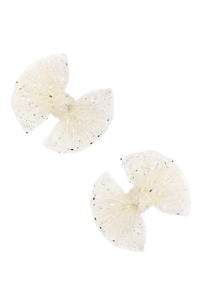 Shop Baby Bling 2-pack Fab Tulle Bow Hair Clips In Princess Ivory