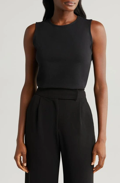 Halogen Racerback Tank In Rich Black