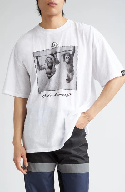 Shop Martine Rose Oversize Graphic T-shirt In White/ Hanging