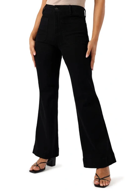 Shop Petal And Pup Petal & Pup Nico Patch Pocket Super High Waist Wide Leg Jeans In Black