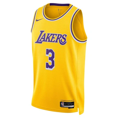 Shop Nike Unisex  Anthony Davis Gold Los Angeles Lakers Swingman Jersey