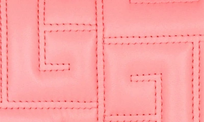 Shop Balmain 1945 Soft Monogram Quilted Lambskin Leather Shoulder Bag In Pink
