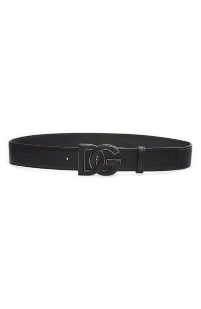 Shop Dolce & Gabbana Dg Logo Buckle Leather Belt In Nero