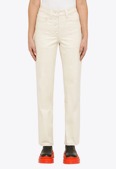 Sunnei Regular Cream Jeans In Beige