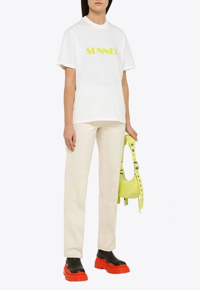 Sunnei Regular Cream Jeans In Beige