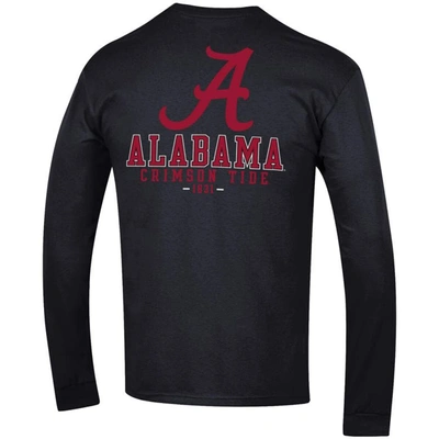Shop Champion Black Alabama Crimson Tide Team Stack 3-hit Long Sleeve T-shirt