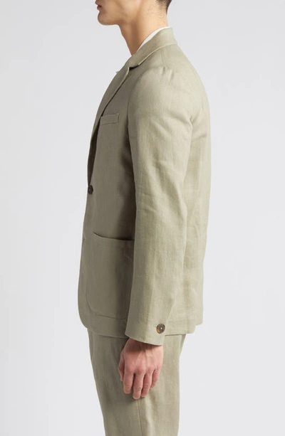 Shop Wax London Fintry Linen Blazer In Pale Khaki