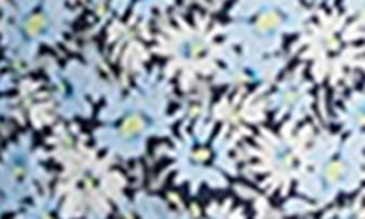 Shop Vineyard Vines Marina Puff Sleeve Stretch Cotton Poplin Dress In Sb Floral - Navy