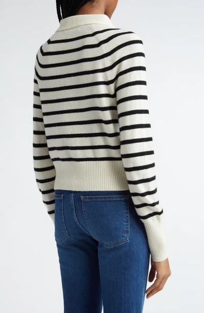 Shop Veronica Beard Cheshire Cashmere Cardigan Sweater In Off White Black