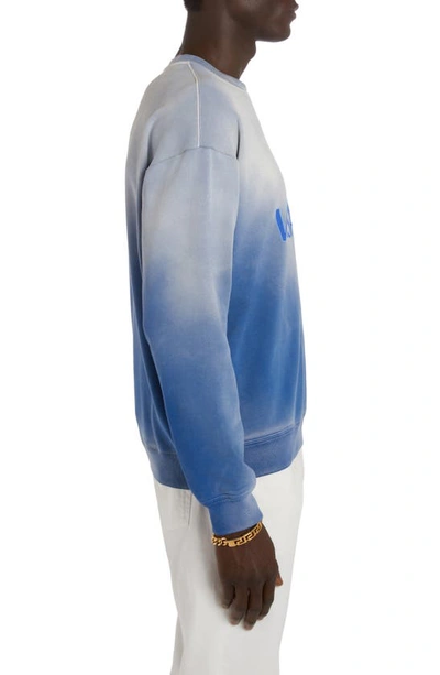 Shop Versace Medusa Ombré Cotton Graphic Sweatshirt In Royal Blue
