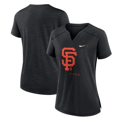 Shop Nike Black San Francisco Giants Pure Pride Boxy Performance Notch Neck T-shirt