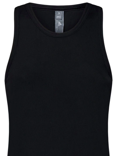 Shop Adidas By Stella Mccartney Logo Ribbed Tank Top In Black