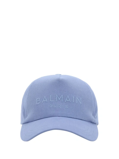 Shop Balmain Hats In Slm Bleu Pâle/bleu Pâle