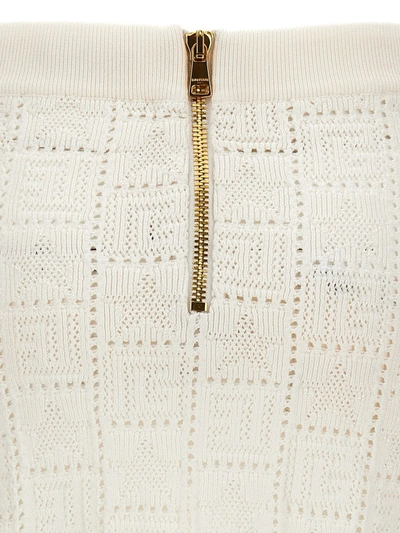 Shop Balmain 'monogramma' Skirt In White