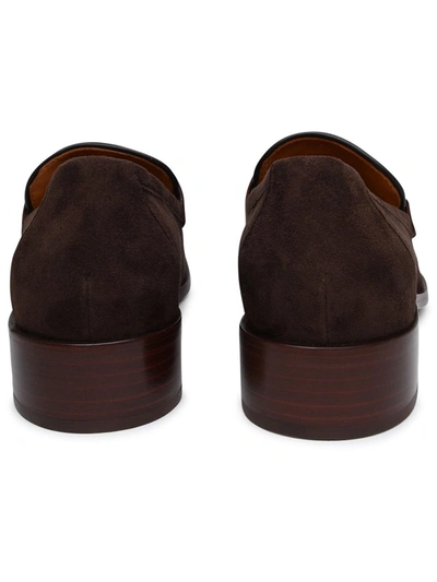 Shop Tod's Brown Suede Loafers