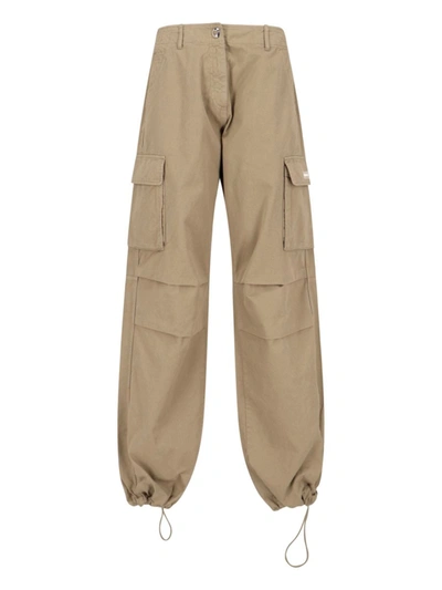 Coperni Cotton Wide-leg Cargo Pants In Beige