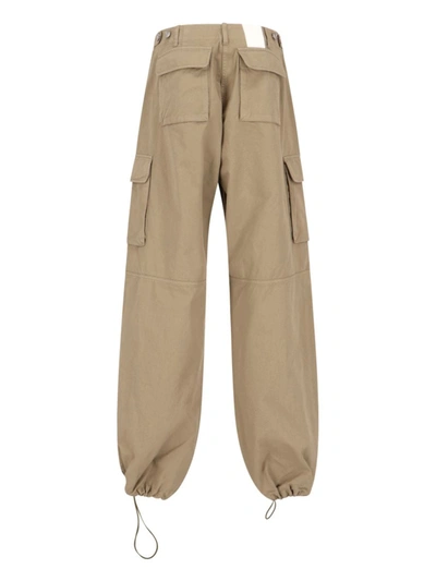 Coperni Cotton Wide-leg Cargo Pants In Beige