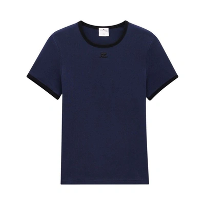 Shop Courrèges T-shirts In Blue