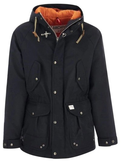 Shop Fay Archive Hooded Parka In Blue