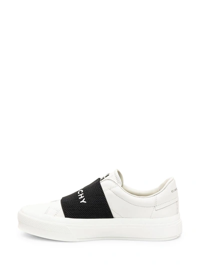 Shop Givenchy White Leather City Court Slip On Sneakers