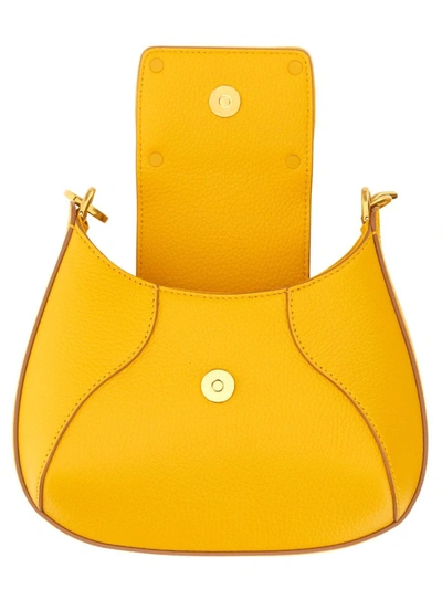 Shop Hogan H-bag Hobo Mini Leather Handbag In Yellow