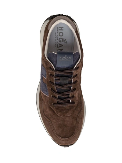 Shop Hogan H601 Leather Low-top Sneakers In Brown