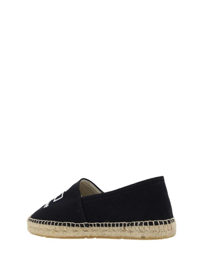 Shop Isabel Marant Black Espadrillas With Logo Print In Cotton Woman