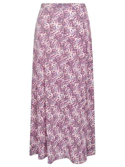 Shop Isabel Marant 'sakura' Mallow Silk Blend Skirt In Mauve