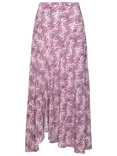 Shop Isabel Marant 'sakura' Mallow Silk Blend Skirt In Mauve