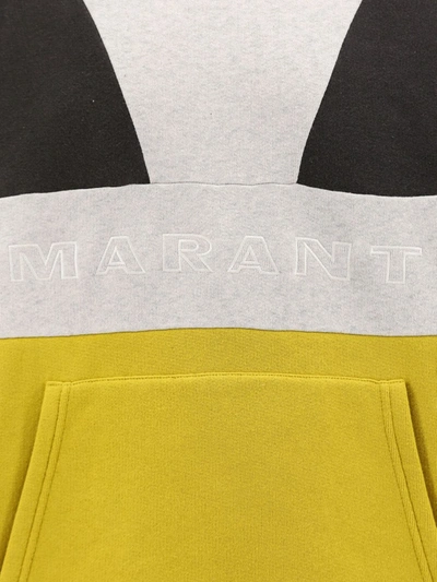Shop Isabel Marant 'wasil' Yellow Cotton Blend Sweatshirt In Multicolor