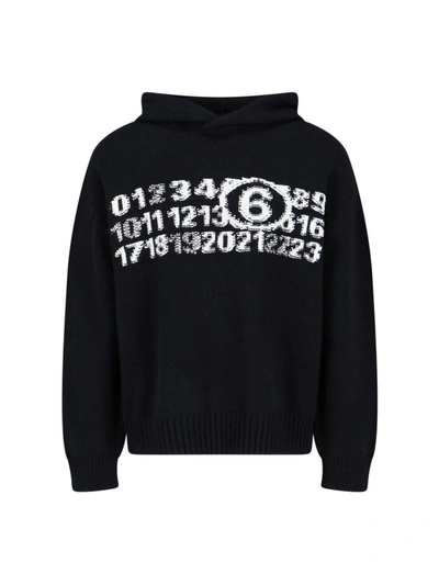 Shop Mm6 Maison Margiela Black Virgin Wool Blend Sweater